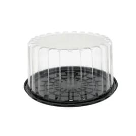 Cake Container & Lid Combo With High Dome Lid 10.25X3.875 IN OPS Clear Black Round Deep 100/Case