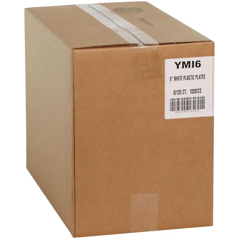 Plate 6X0.625 IN HIPS OPS White Round 1000/Case