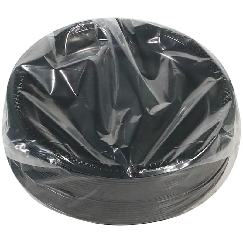 Plate 8.9X0.9 IN HIPS OPS Black Round 400/Case