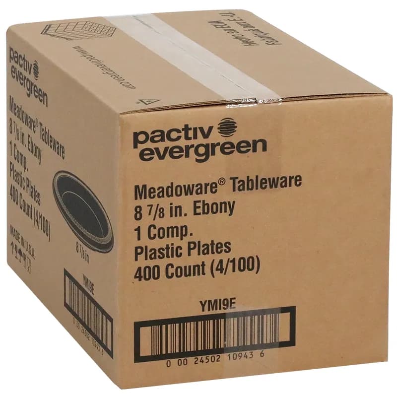 Plate 8.9X0.9 IN HIPS OPS Black Round 400/Case