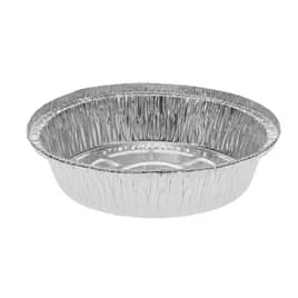 Take-Out Container Base 6.6X1.5 IN Aluminum Silver Round Hemmed Edge Grease Resistant 250/Case