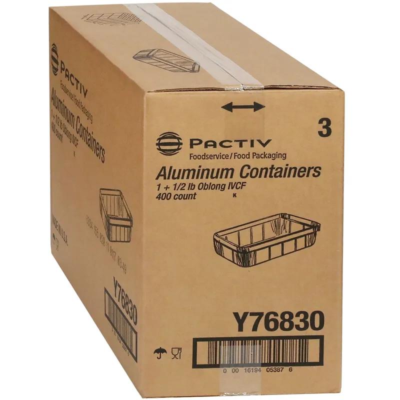 Take-Out Container Base 8X5.5X1.2 IN Aluminum Silver Oblong 400/Case