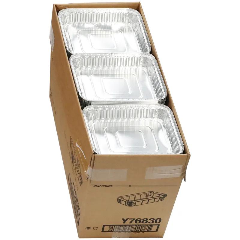 Take-Out Container Base 8X5.5X1.2 IN Aluminum Silver Oblong 400/Case