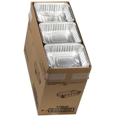 Take-Out Container Base 7.9X5.4X1.8 IN Aluminum Silver Oblong 400/Case