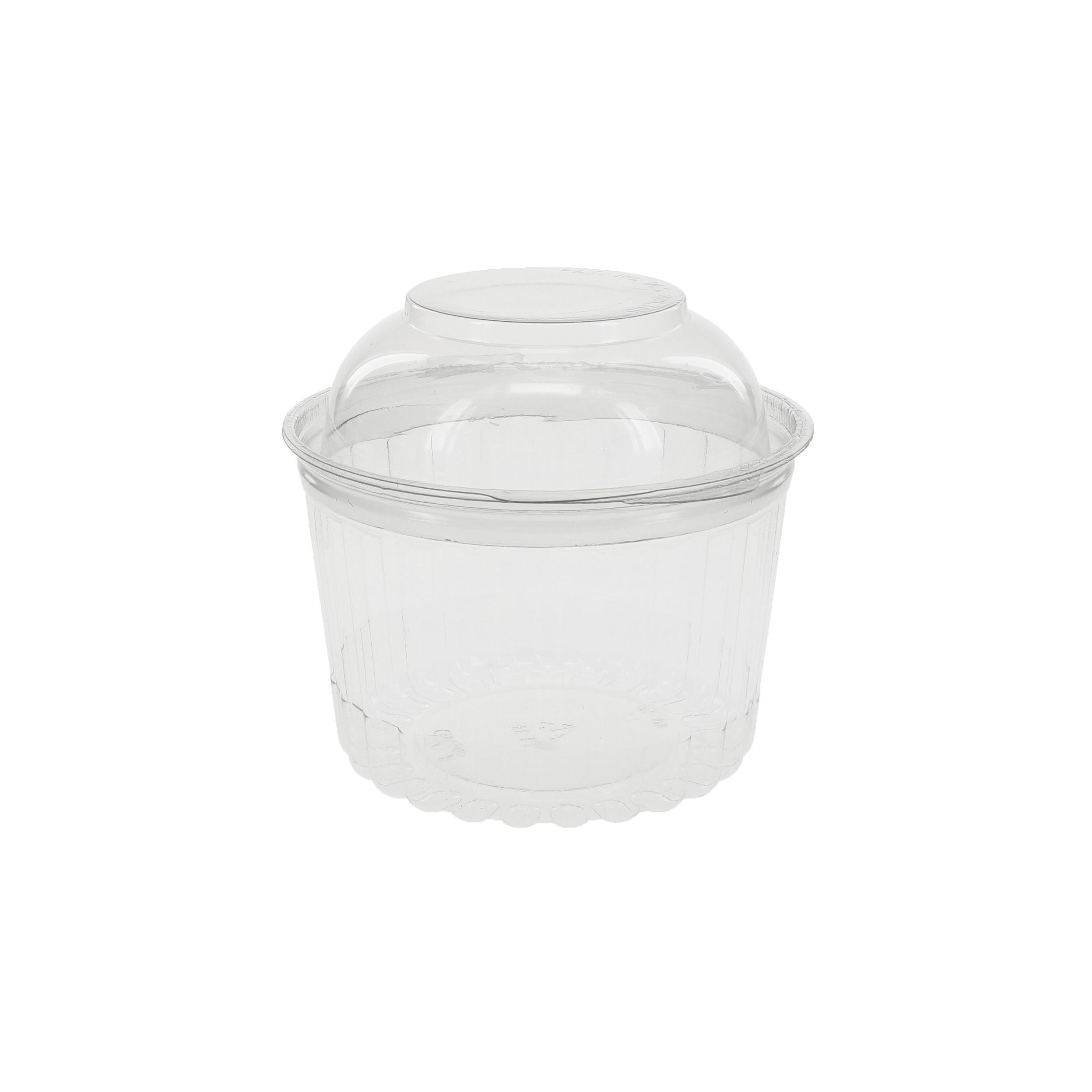 Sho-Bowl Bowl & Lid Combo With Dome Lid 16 OZ PET Clear Round Hinged 250/Case