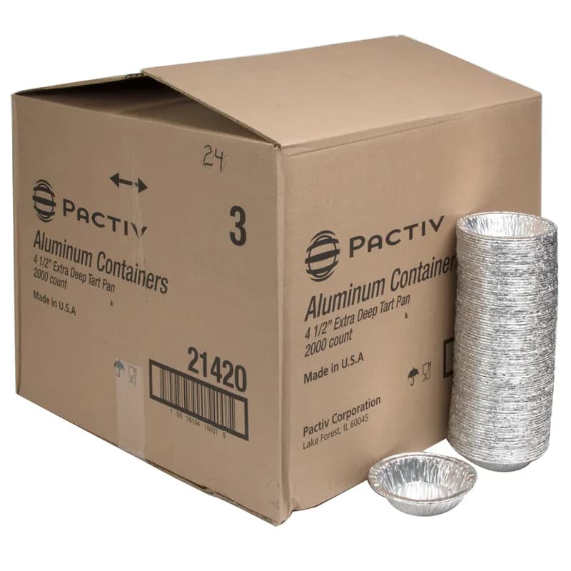 Quiche & Tart Pan 3.8 OZ 3.69X0.89 IN Aluminum Silver Round Extra Deep 2000/Case