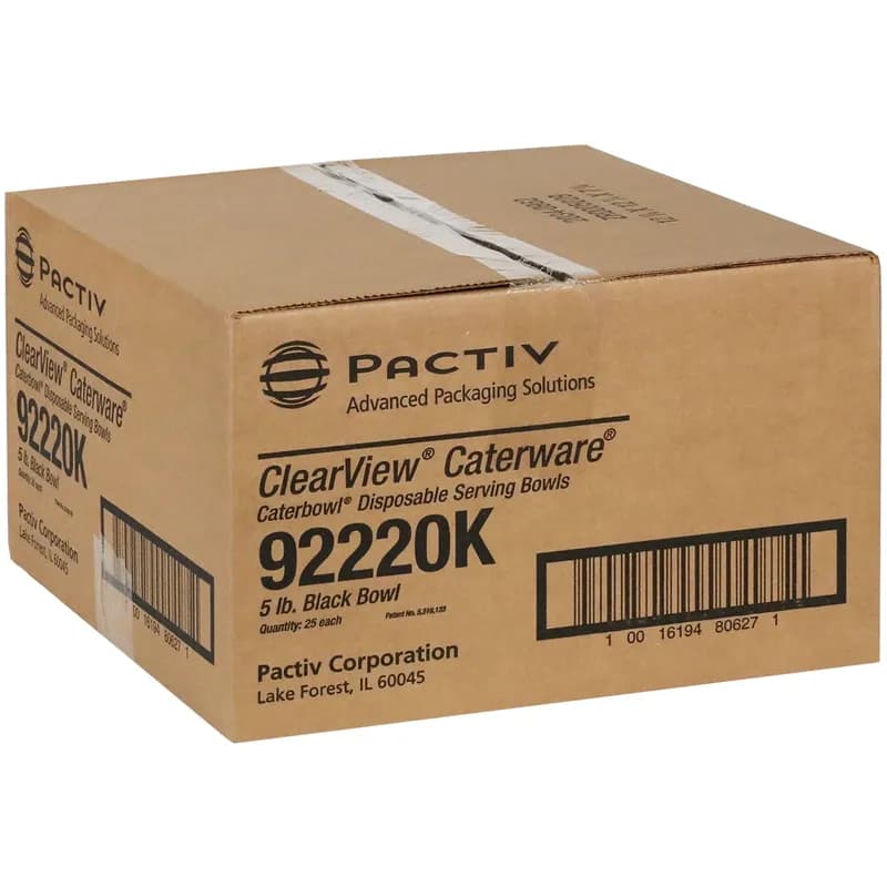Caterware® Catering Bowl 80 OZ HIPS OPS Black Round 25/Case