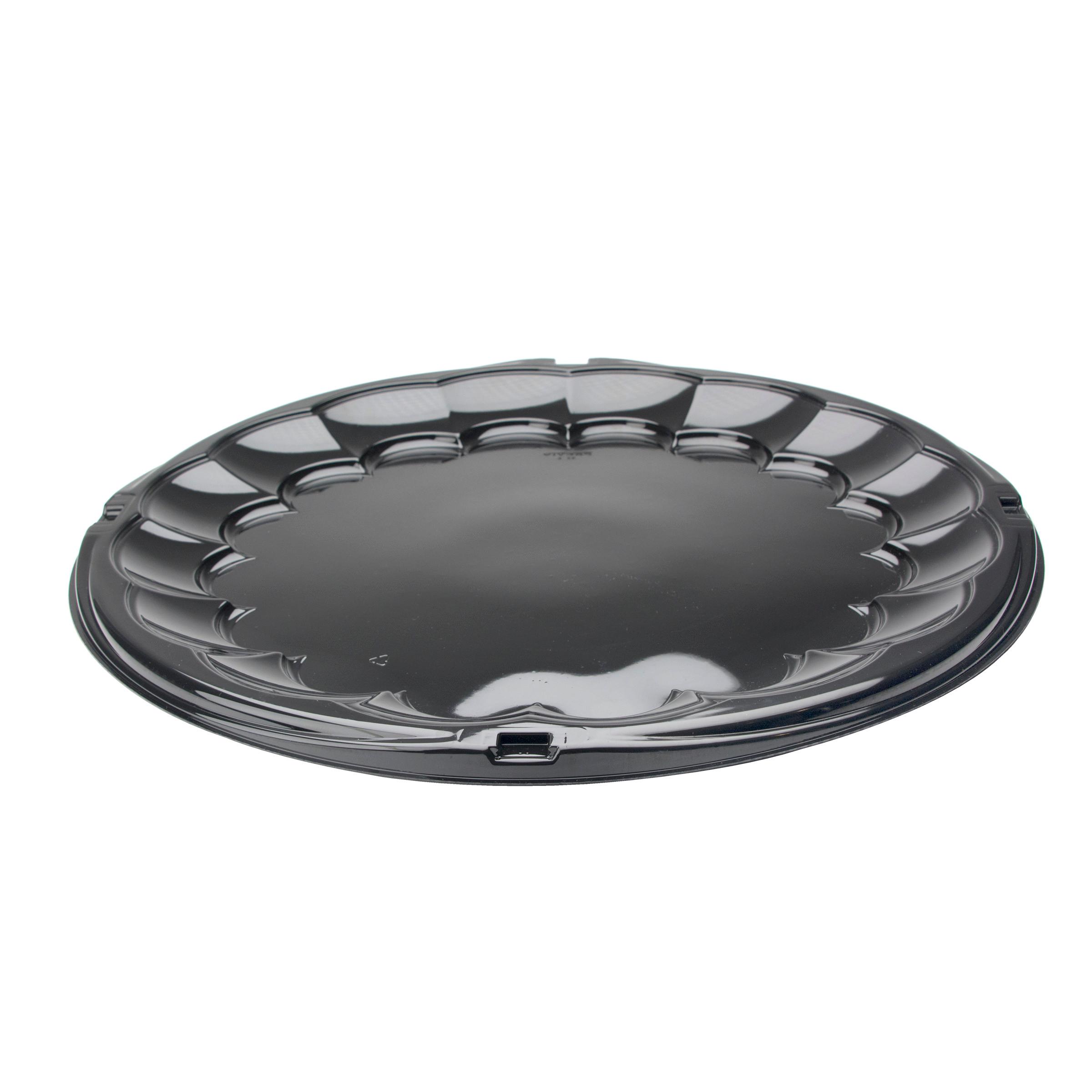 Caterware® Serving Tray 16X0.9 IN HIPS OPS Black Round 50/Case