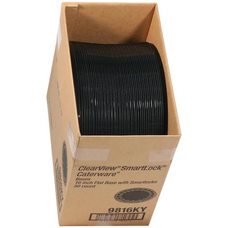 Caterware® Serving Tray 16X0.9 IN HIPS OPS Black Round 50/Case