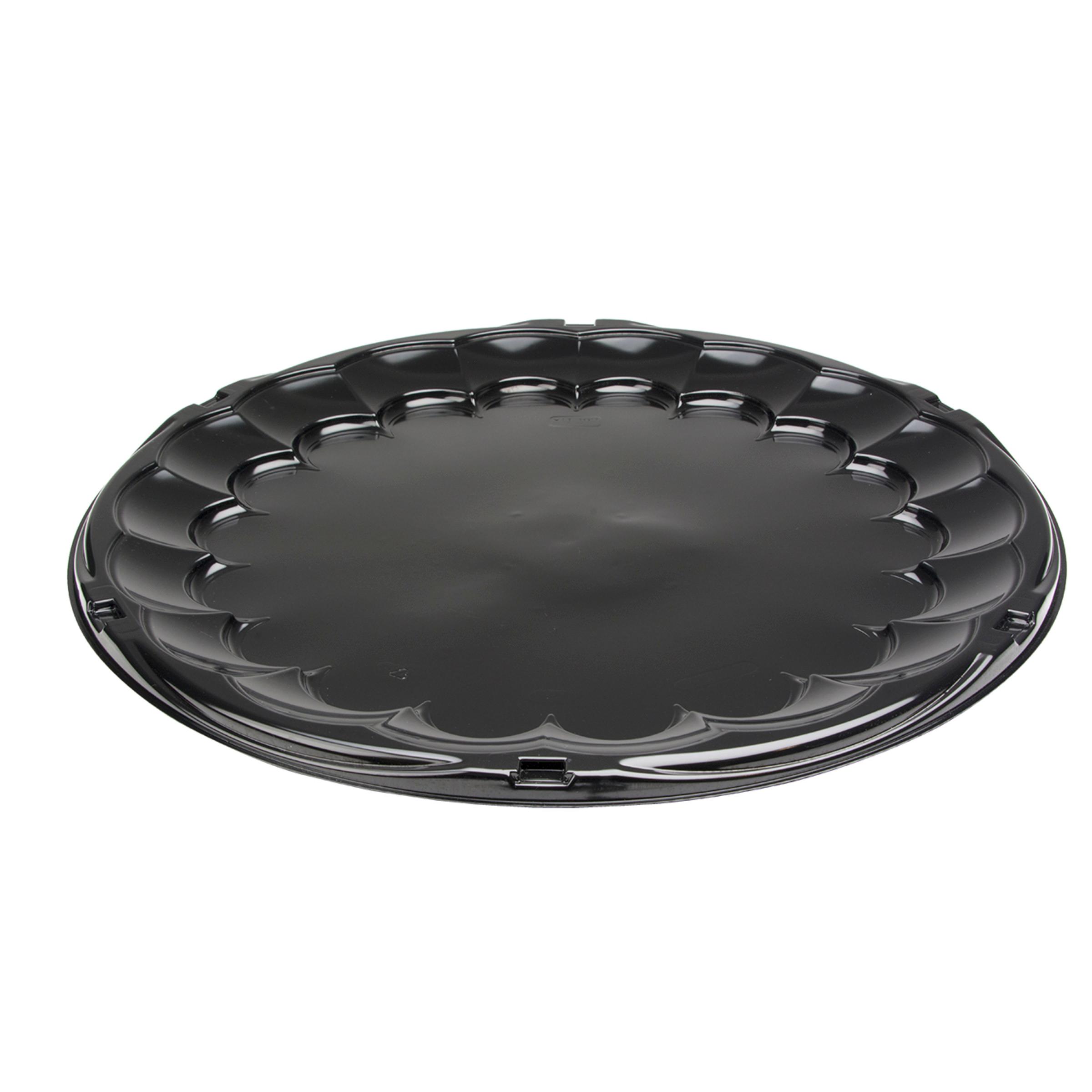 Caterware® Serving Tray 18X0.9 IN HIPS OPS Black Round 50/Case