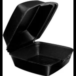 Snap-it Sandwich Take-Out Container Hinged Small (SM) 6X6 IN Polystyrene Foam Black 500/Case