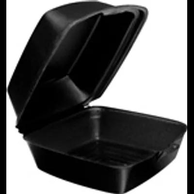 Snap-it Sandwich Take-Out Container Hinged Small (SM) 6X6 IN Polystyrene Foam Black 500/Case