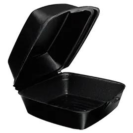 Snap-it Sandwich Take-Out Container Hinged Small (SM) 6X6 IN Polystyrene Foam Black 500/Case