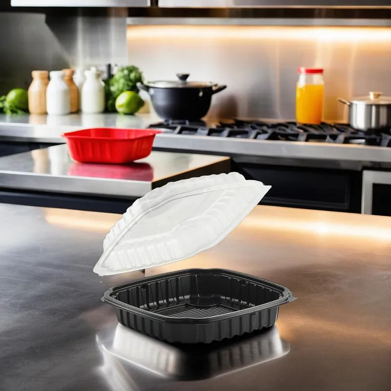 Take-Out Container Hinged With Dome Lid 9.5X10.5 IN PP Anti-Fog 100/Case