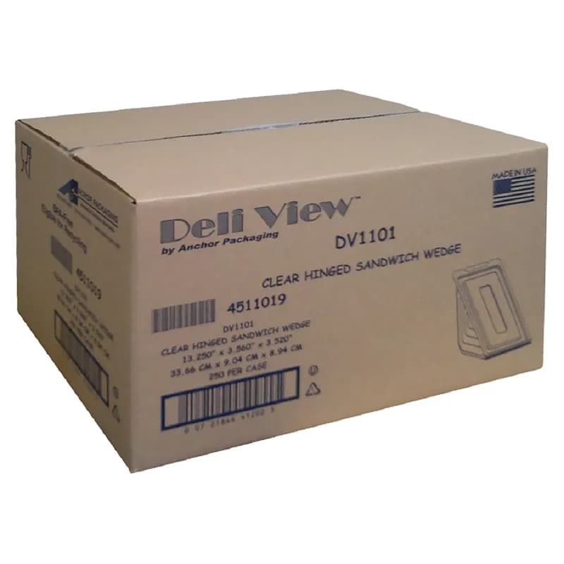 Sandwich Cold Wedge Hinged With Flat Lid PET Clear Triangle 252/Case