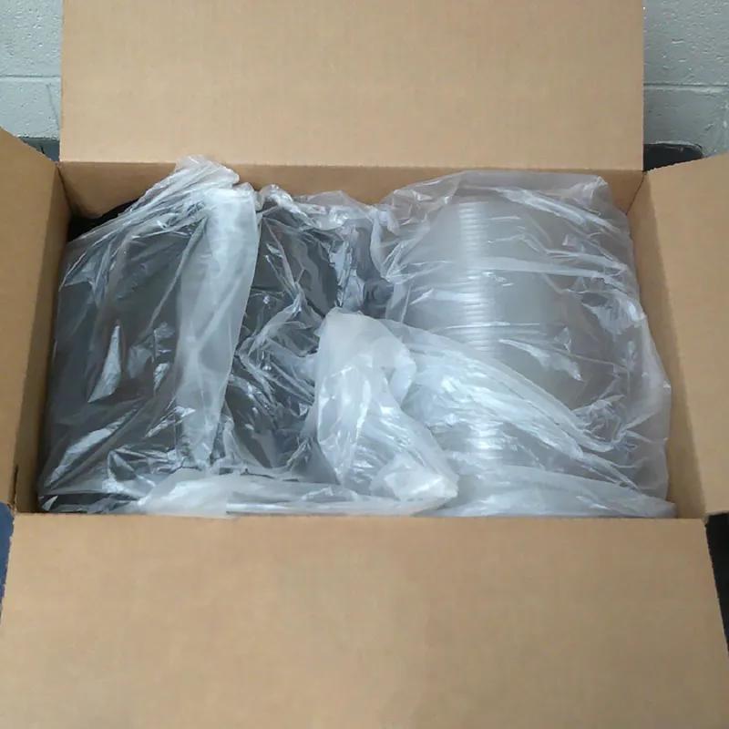 Cold Take-Out Container Hinged With Dome Lid 9X9 IN RPET Black Clear Shallow 100/Case