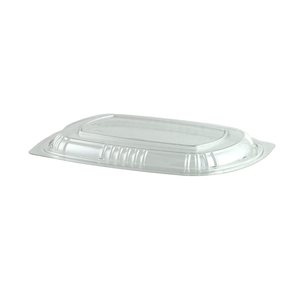 Lid Dome 1 Compartment RPET Clear Rectangle For Cold Container Unhinged 250/Case
