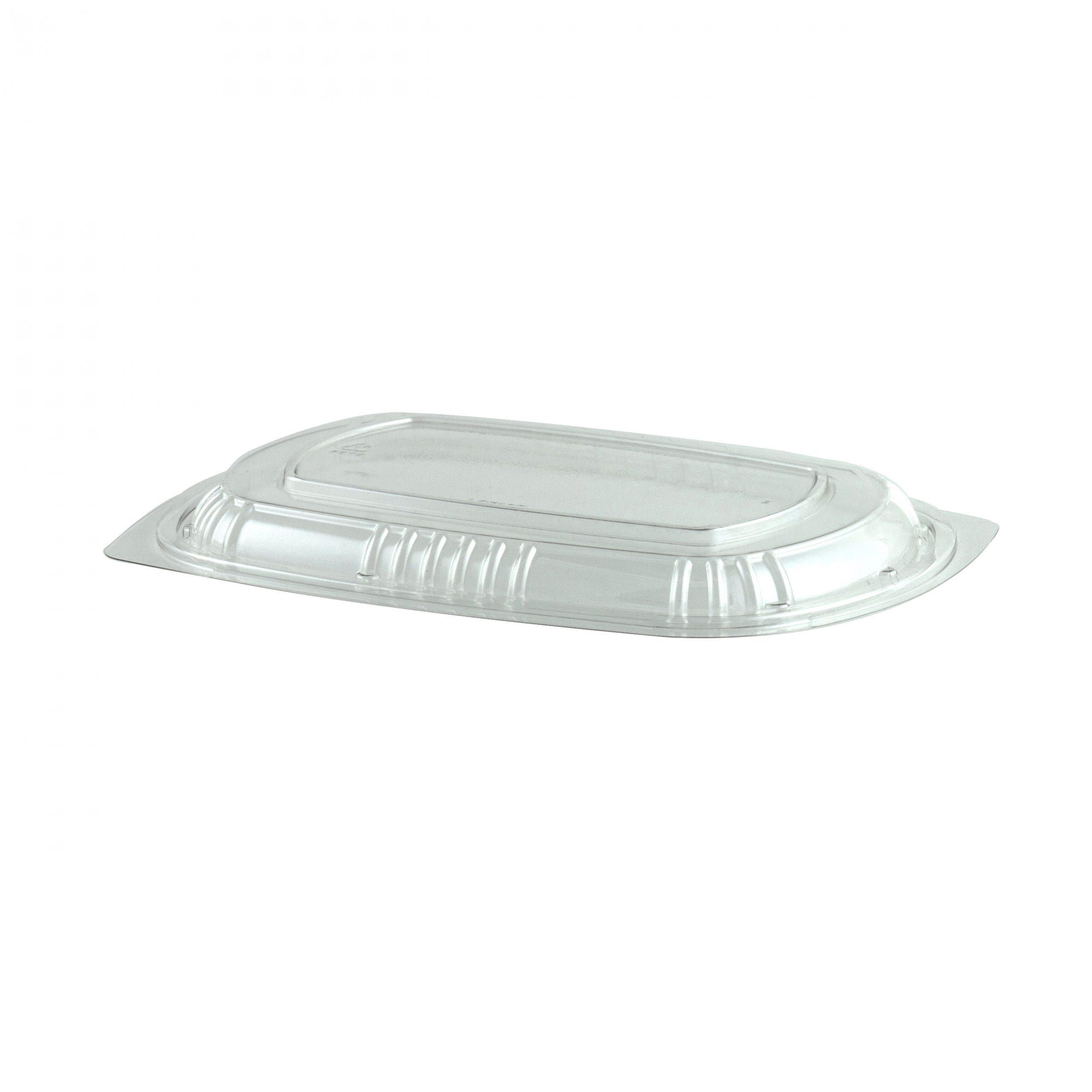 Lid Dome 1 Compartment PP Clear Rectangle For Container Unhinged 250/Case