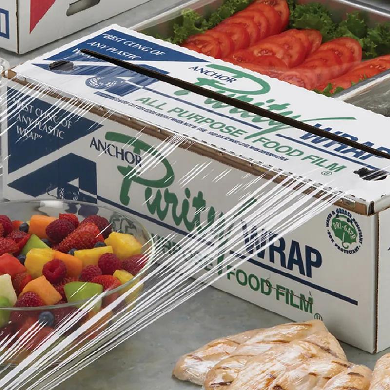 Purity Wrap Cling Film Cutter & Roll 18IN X2000FT PVC 38 Gauge Clear Freezer Safe 1/Roll