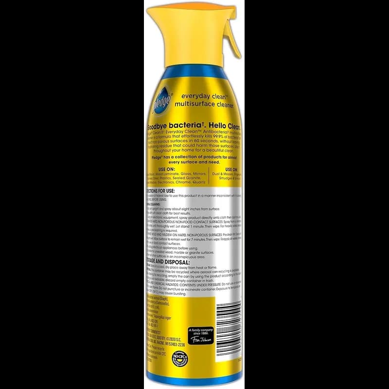 Pledge® Citrus Scent All Purpose Cleaner 9.7 OZ RTU Antibacterial 6/Case