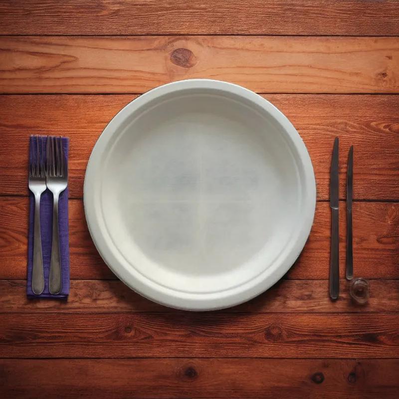 Plate 10 IN Sugarcane White Round 250/Case