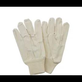Gloves Mens Large (LG) White Cotton Canvas Polyester String Knit 1/Dozen