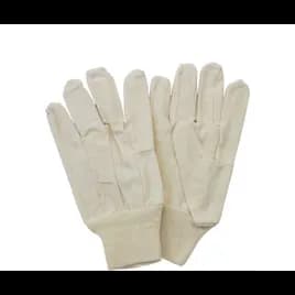 Gloves Mens Large (LG) White Cotton Canvas Polyester String Knit 1/Dozen