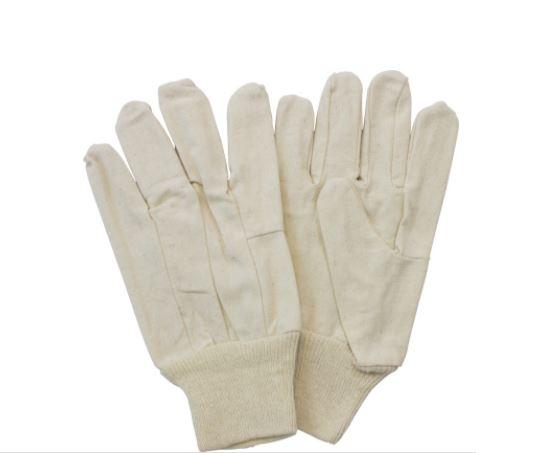 Gloves Mens Large (LG) White Cotton Canvas Polyester String Knit 1/Dozen