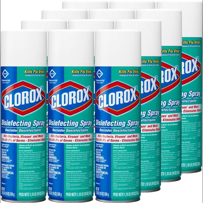 Clorox® Fresh Scent Disinfectant 19 FLOZ Multi Surface Aerosol Spray Antibacterial 12/Case