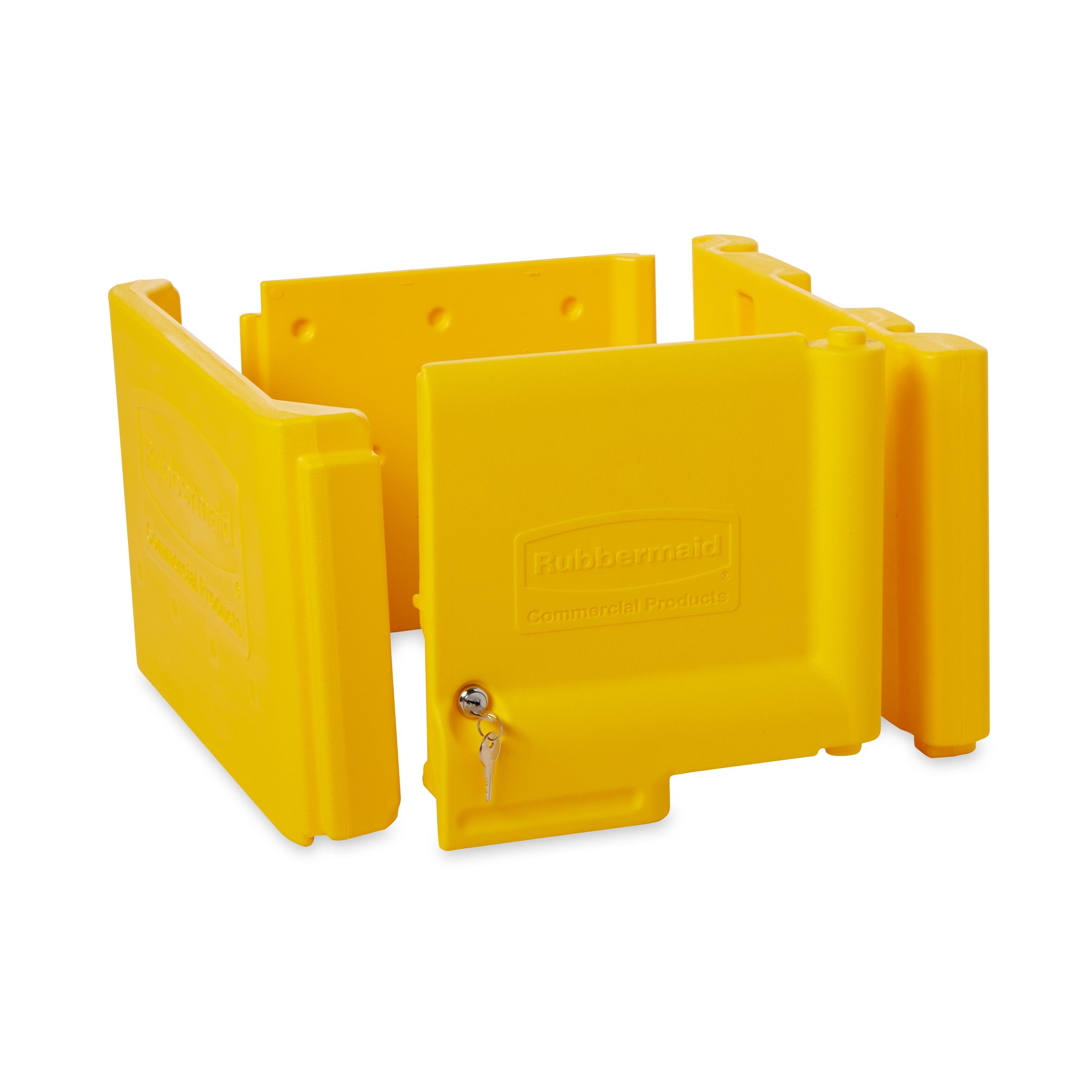 Cleaning Cart Cabinet Door 20X16X11.25 IN Yellow Plastic Locking 1/Each