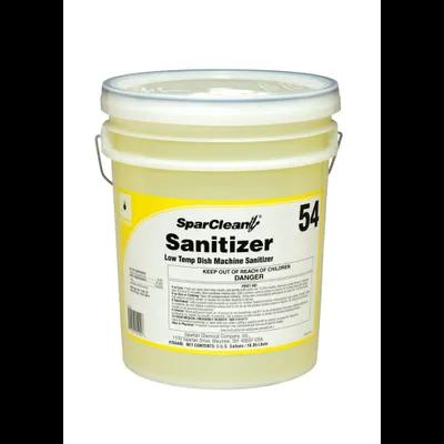 SparClean® Sanitizer 54 Unscented Dishmachine Sanitizer 5 GAL Alkaline Liquid 1/Pail