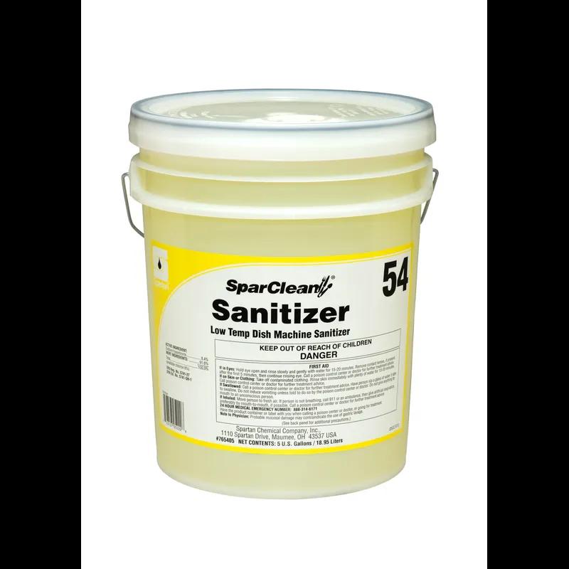 SparClean® Sanitizer 54 Unscented Dishmachine Sanitizer 5 GAL Alkaline Liquid 1/Pail