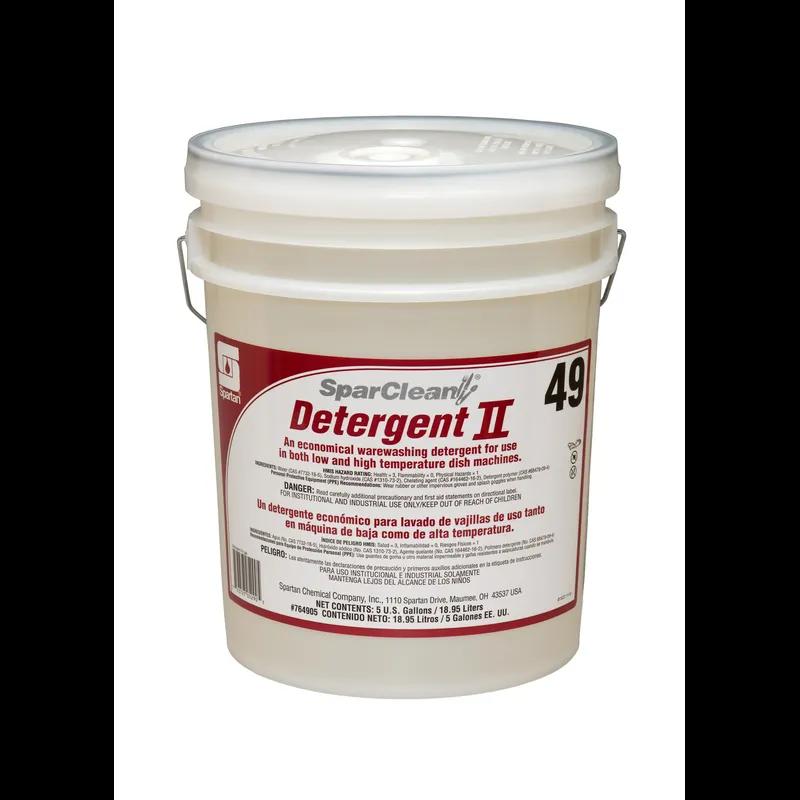SparClean® Detergent II 49 Mild Scent Dishmachine Detergent 5 GAL Alkaline Liquid All Temperature 1/Pail