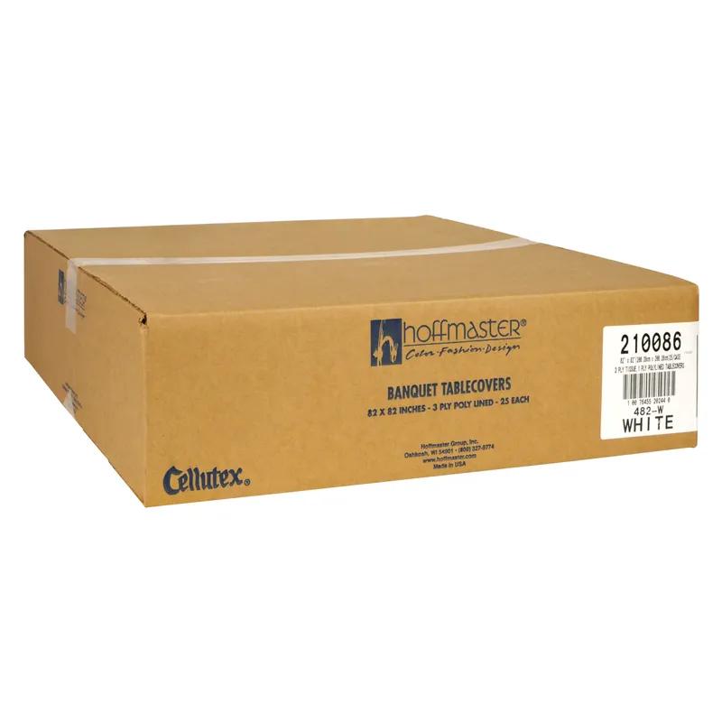 Table Cover 82X82 IN Paper Poly Blend White 25/Case