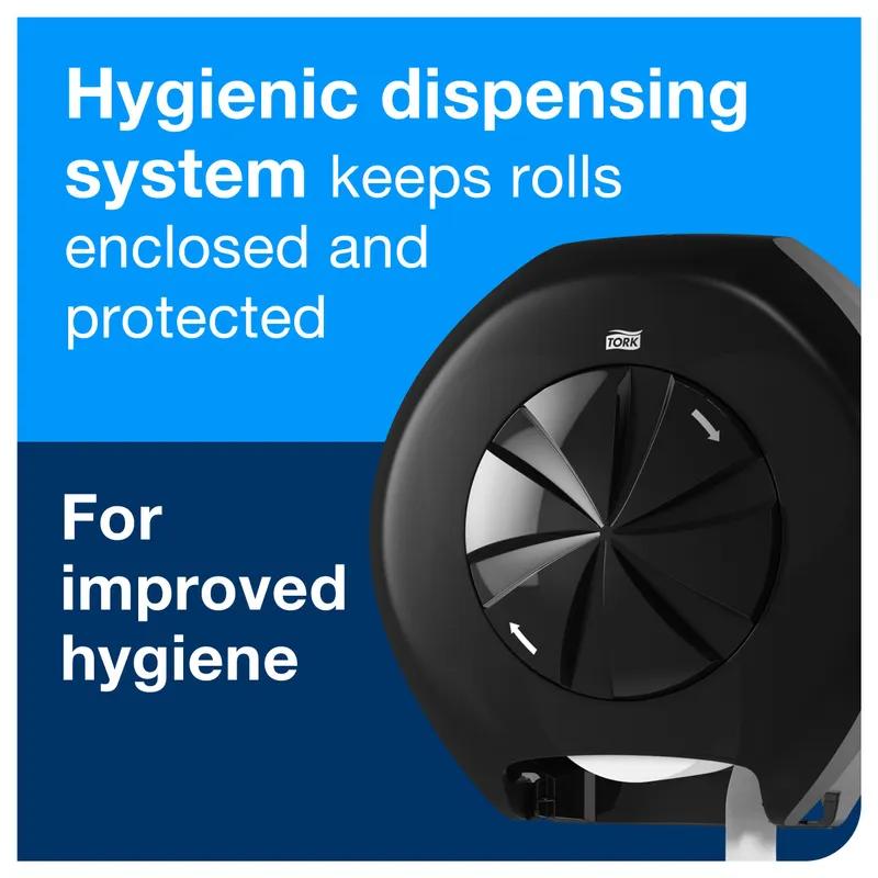 Tork OptiCore® T11 Toilet Paper Dispenser 6.31X14.12X14.56 IN Plastic Wall Mount Black 3-Roll 1/Each