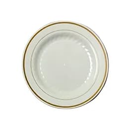 WNA Plate 9 IN Plastic White Gold 120/Case