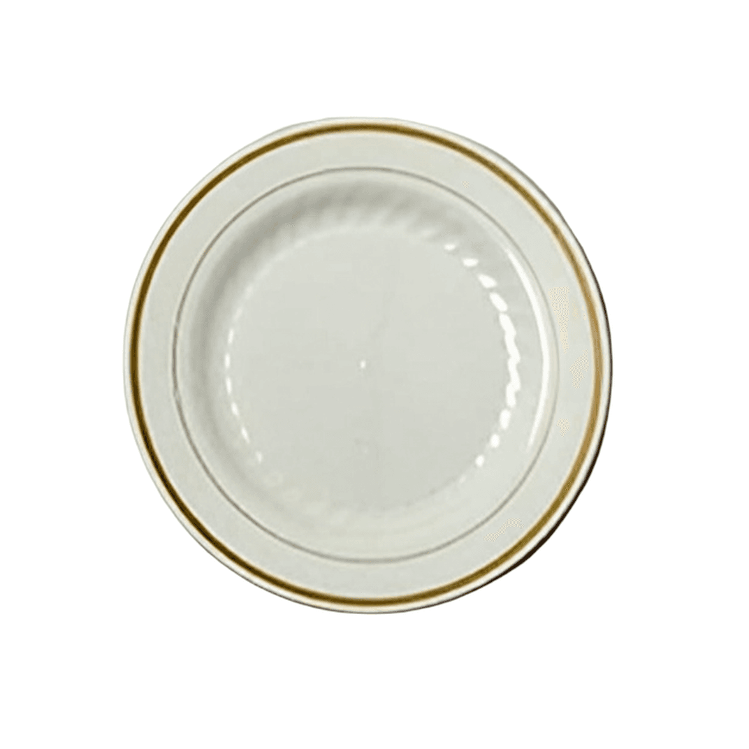 WNA Plate 9 IN Plastic White Gold 120/Case