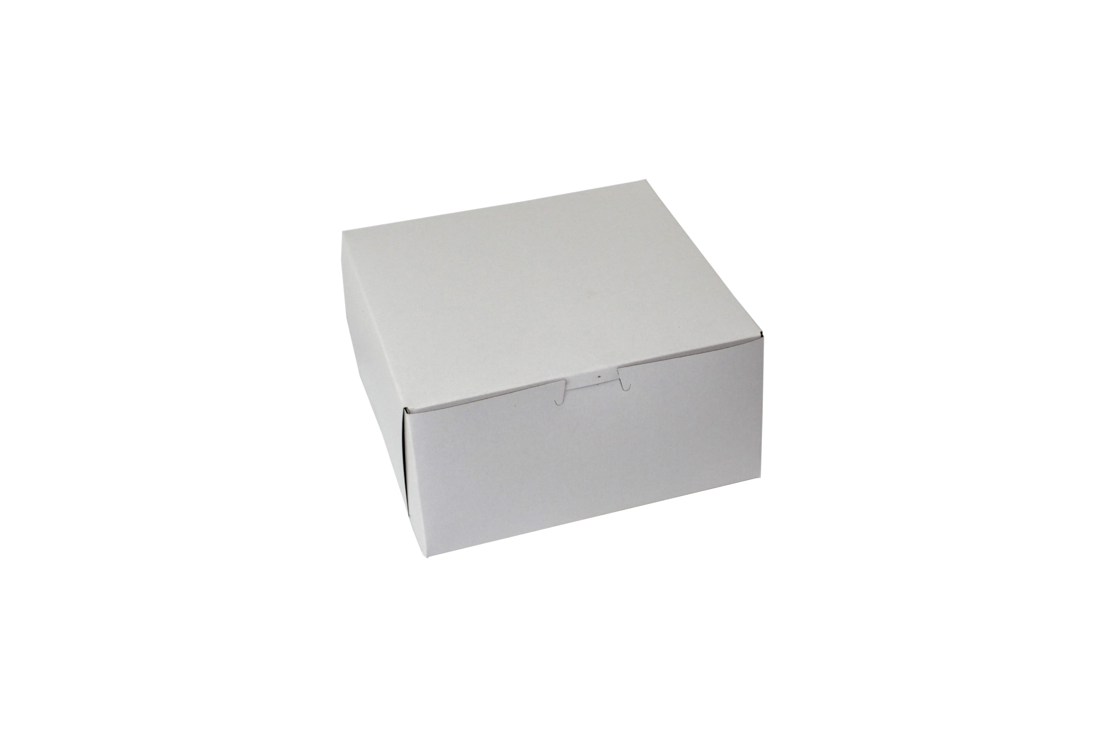 Bakery Box 8X8X4 IN Paperboard White Corner Lock 1-Piece 1/Bundle