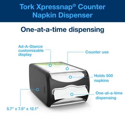 Tork Xpressnap® N4 Napkin Dispenser 12.1X7.5X5.7 IN Licorice Plastic Countertop Signature Range 1/Each
