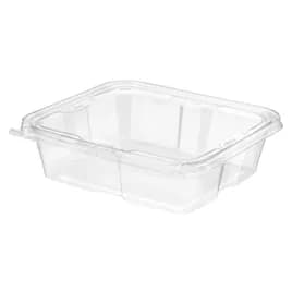 Safe-T-Fresh® Deli Container Hinged With Flat Lid 48 OZ RPET Clear Rectangle 150/Case