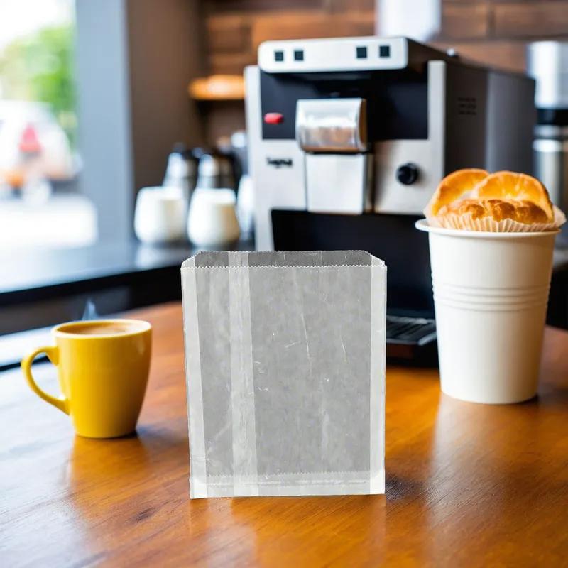 Sandwich Bag 6X1X7 IN Wet Wax Paper White Panda Gusset 6000/Case