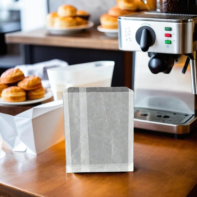 Sandwich Bag 6X1X7 IN Wet Wax Paper White Panda Gusset 6000/Case