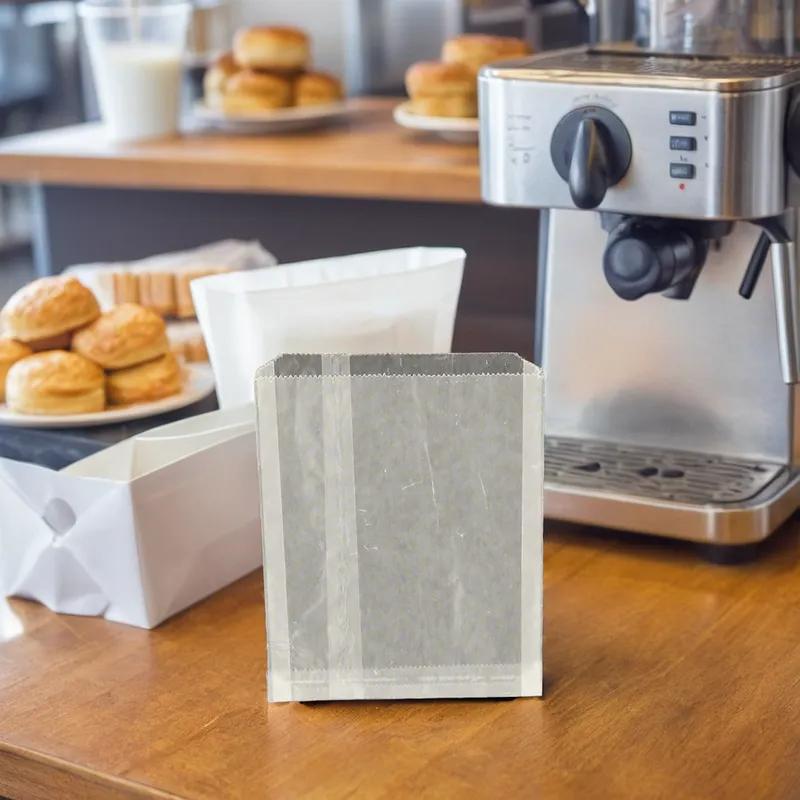 Sandwich Bag 6X1X7 IN Wet Wax Paper White Panda Gusset 6000/Case