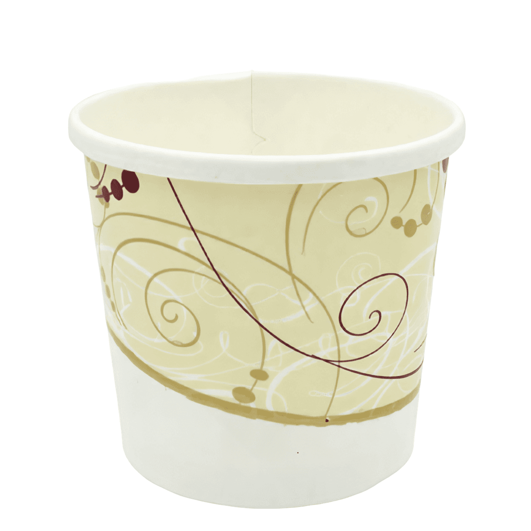 Solo® Flexstyle® Food Container Base & Lid Combo 12 OZ Double Wall Poly-Coated Paper Symphony Round 250/Case