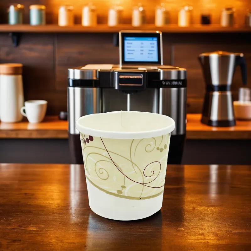 Solo® Flexstyle® Food Container Base & Lid Combo 12 OZ Double Wall Poly-Coated Paper Symphony Round 250/Case