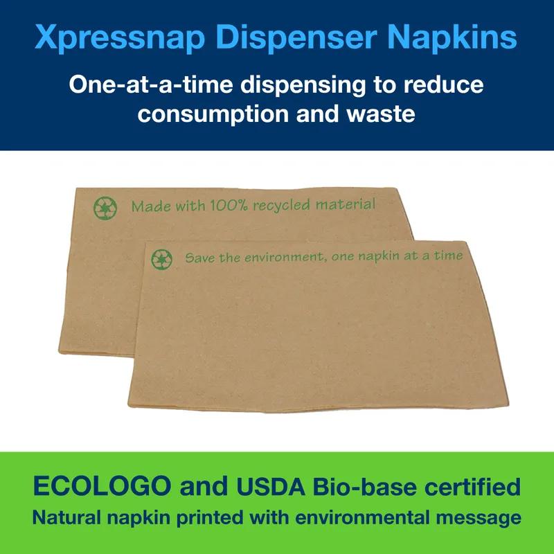 Tork Xpressnap® N4 Dispenser Napkins 4.25X6.5 IN Natural Enviro Print Paper Interfold Embossed 500 Count/Pack 12 Packs/Case
