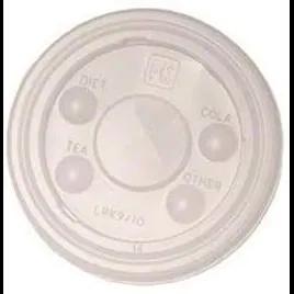 RK Lid Flat 3.2X0.3 IN PS Translucent For 9-10 OZ Cold Cup With Hole Identification 2500/Case