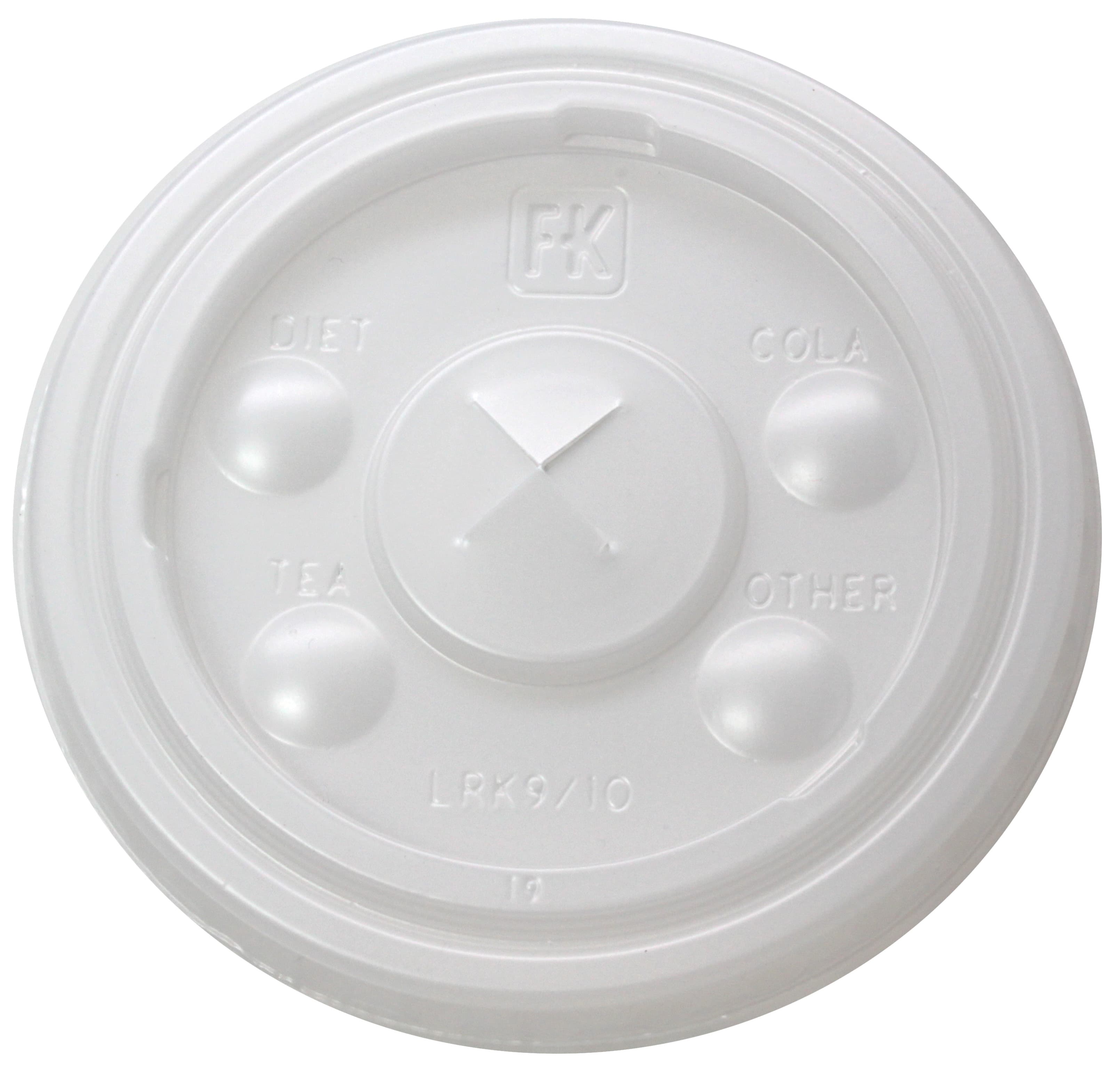 RK Lid Flat 3.2X0.3 IN HIPS Translucent For 9-10 OZ Cold Cup With Hole Identification 2500/Case