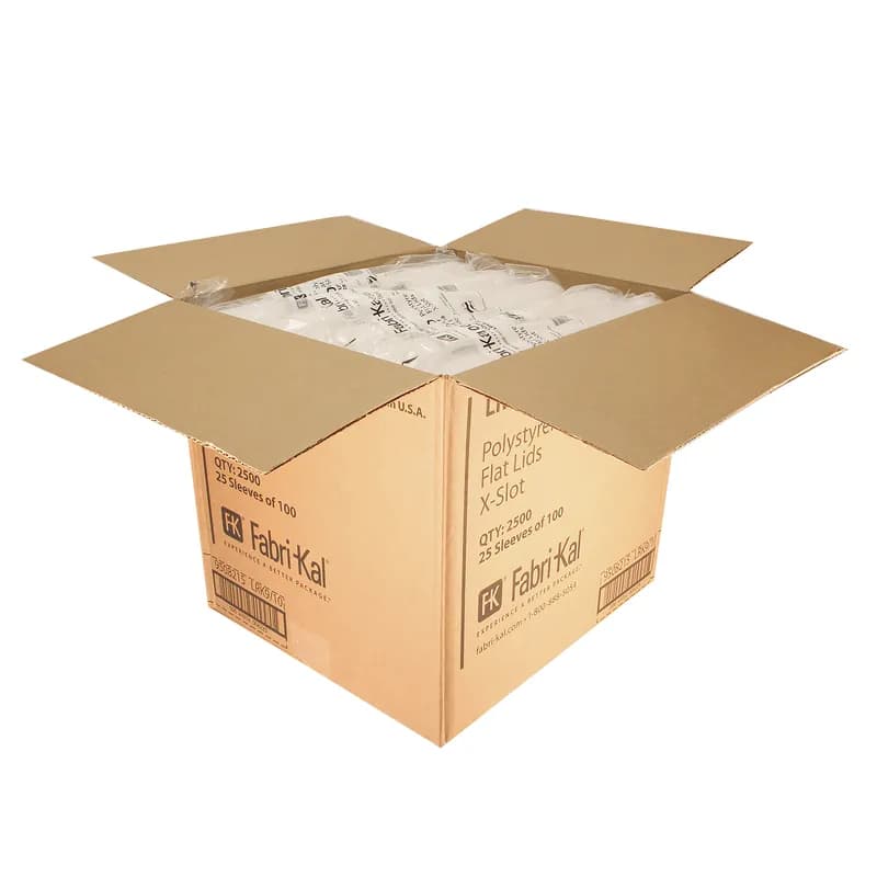 RK Lid Flat 3.2X0.3 IN HIPS Translucent For 9-10 OZ Cold Cup With Hole Identification 2500/Case