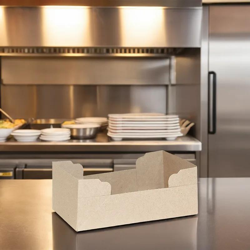 Take-Out Box Carry Tray 10X5.875X3.875 IN Chipboard Rectangle 400/Case